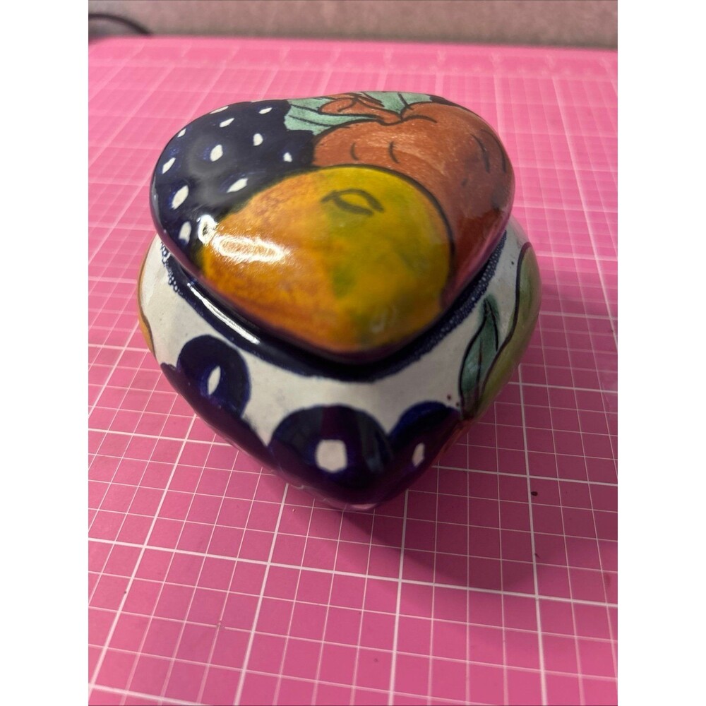 Handcrafted Heart-Shaped Ceramic Box Made in Mexico